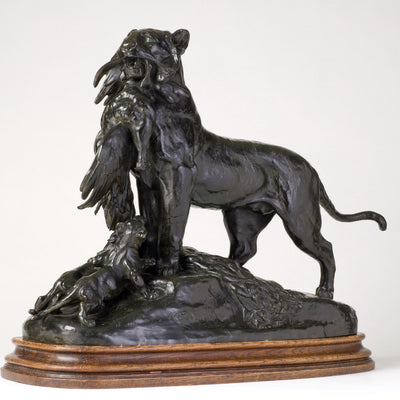 14453, Auguste-Nicolas Cain, Tigresse Rapportant un Paon A Ses Petits, c. 1866