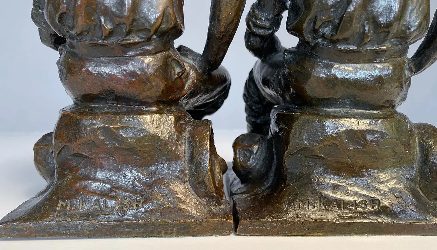 16497, Max Kalish, Pair of Miner Bookends, 1921-25