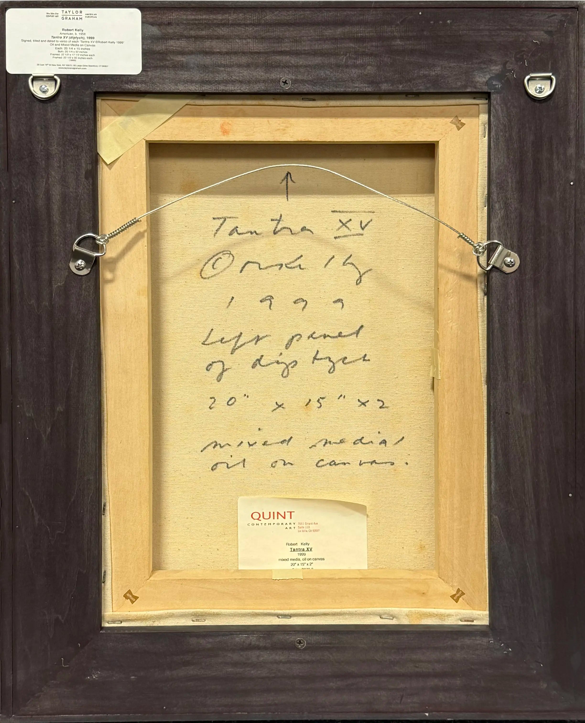 18869, Robert Kelly, Tantra XV (diptych), 1999