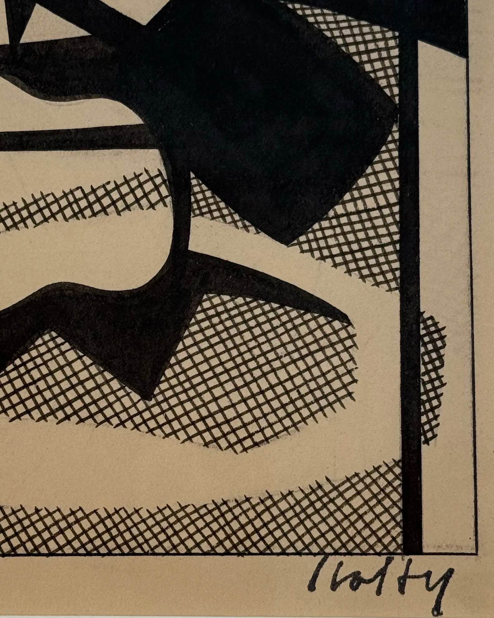 17030, Carl Holty, Ink Study V B Sketchbook #4, c. 1935