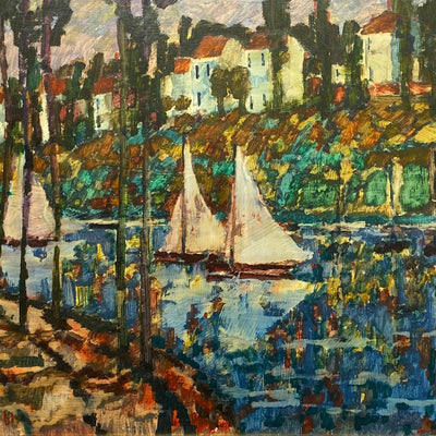 18590, Donald R. Purdy, Sailboats on the River, 1961