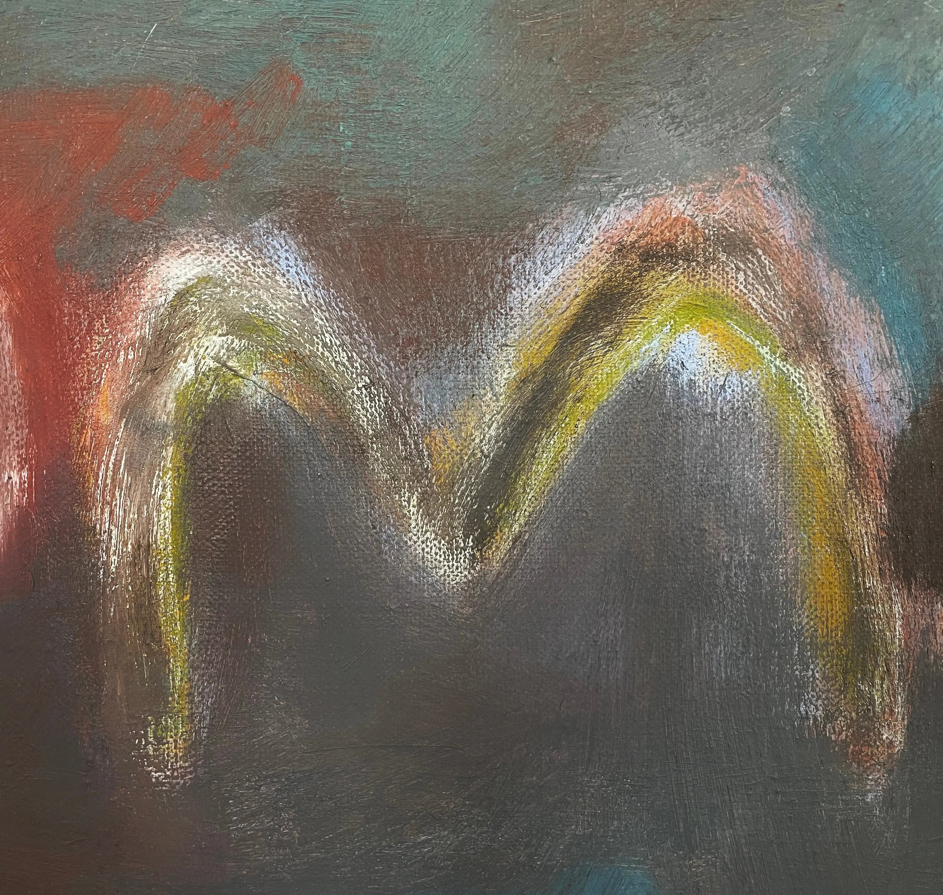 15329, Ralph Della-Volpe, Clouds and Bird Over Rock Form, 1957