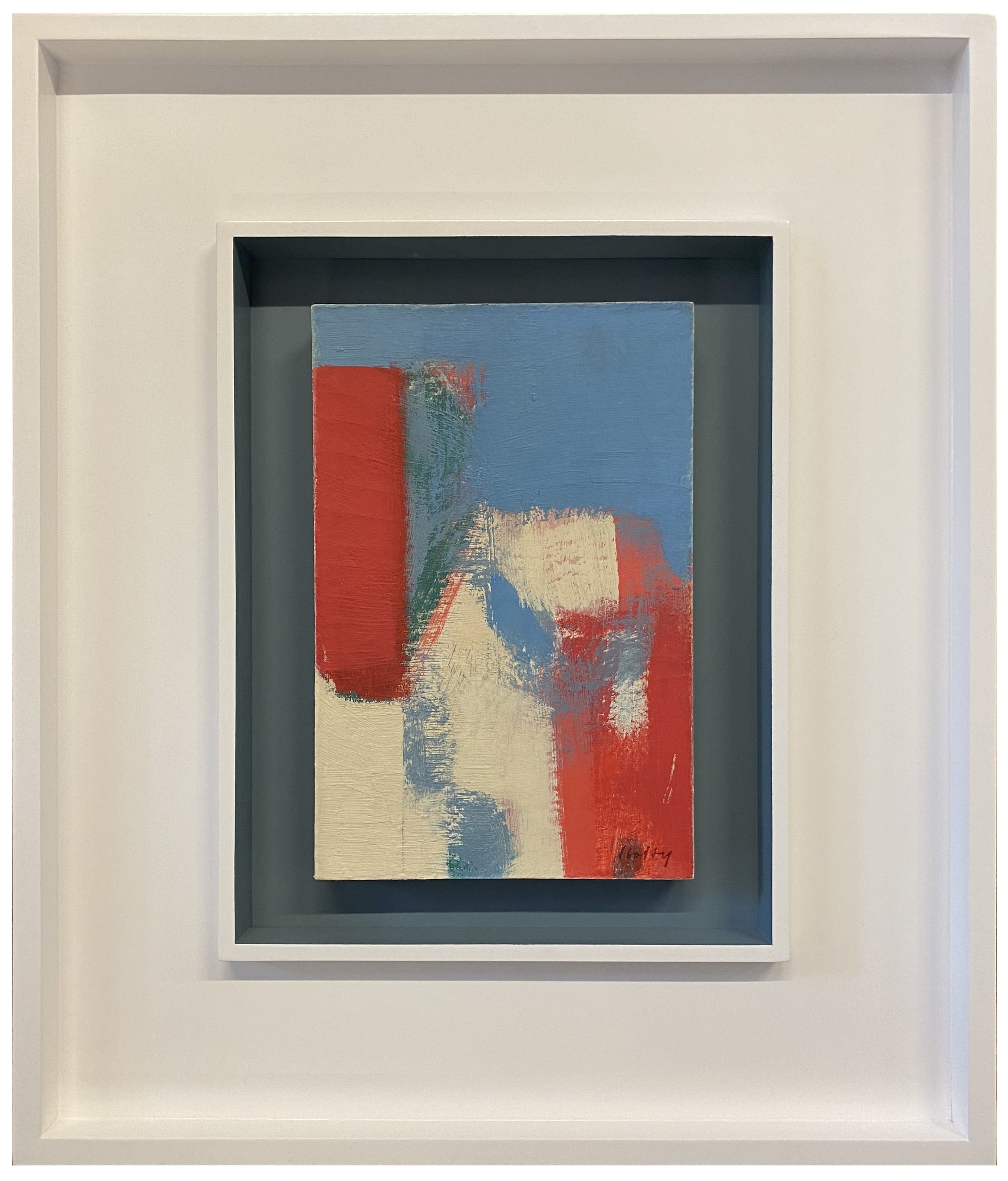 16821, Carl Holty, Color Theory #546 Red, White, Blue, Green, 1955