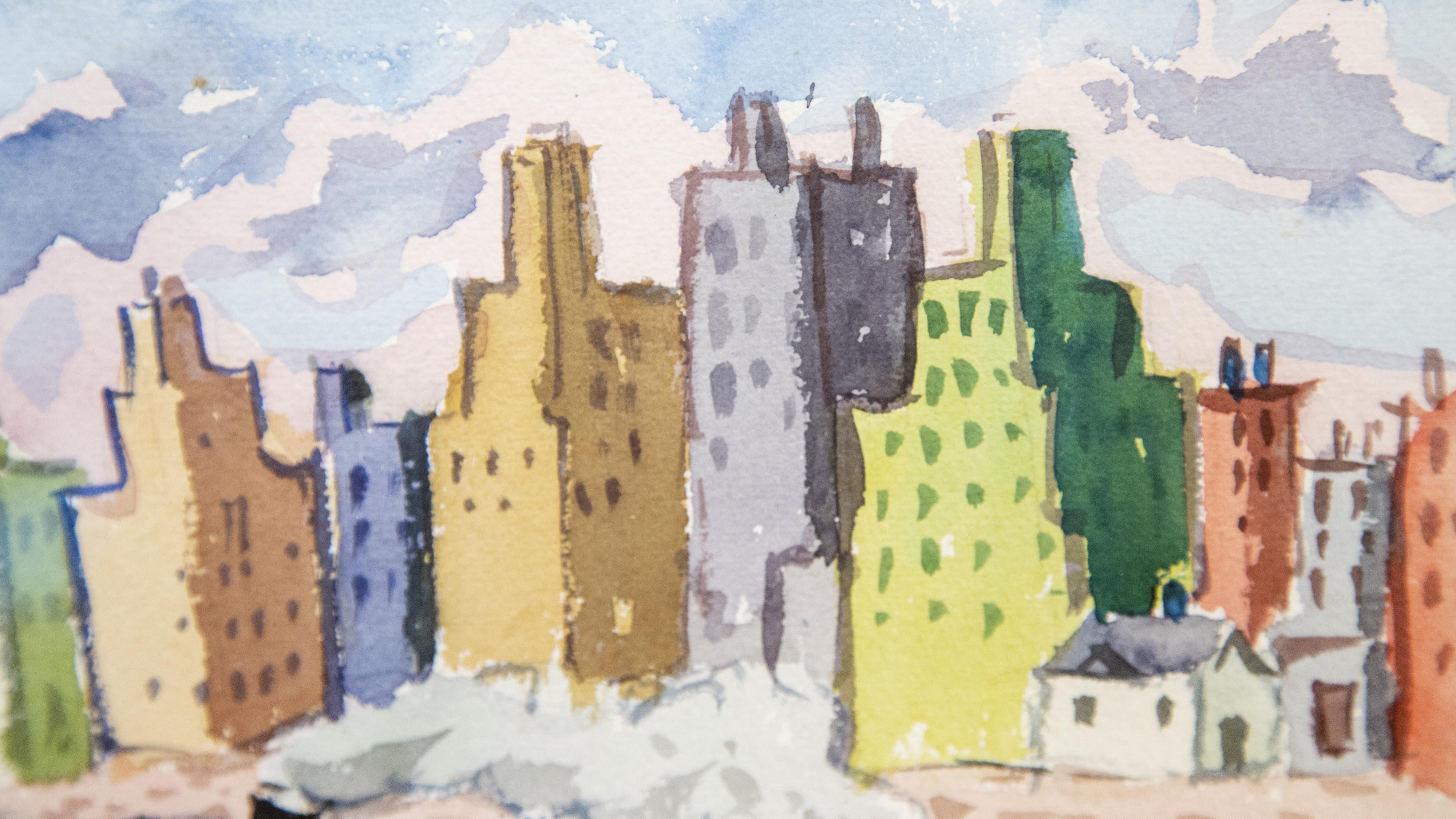 14804, Samuel Grunvald, Skyline, East River, circa 1940